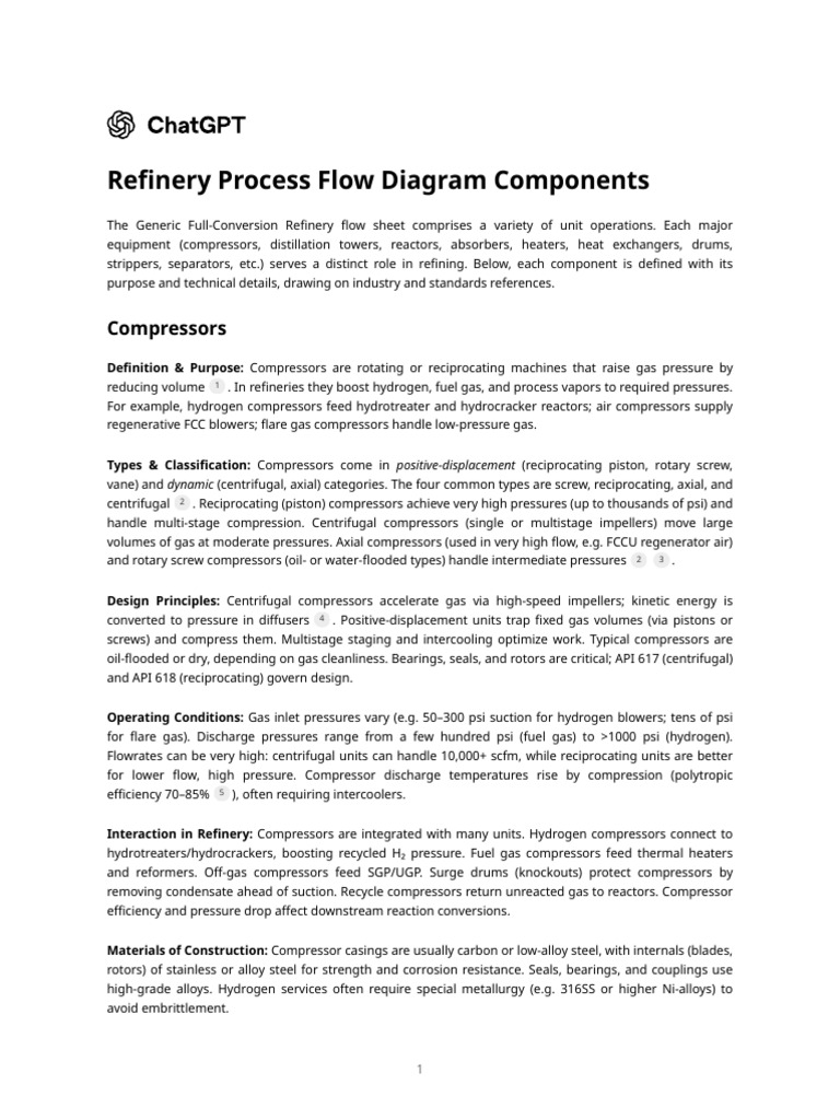 Refinery Process Flow Diagram Overview | PDF | Cracking (Chemistry ...