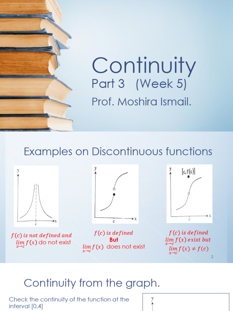 Part 3 (Continuity) - Part 4 (Derivatives) - Week 5 | PDF | Continuous ...