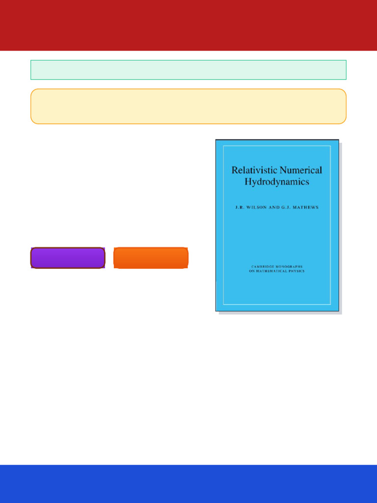 Relativistic Numerical Hydrodynamics 1st Edition James R. Wilson Ebook ...