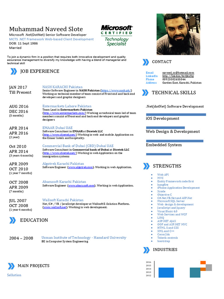 Senior .NET Developer Resume Overview | PDF | Microsoft Sql Server | J ...
