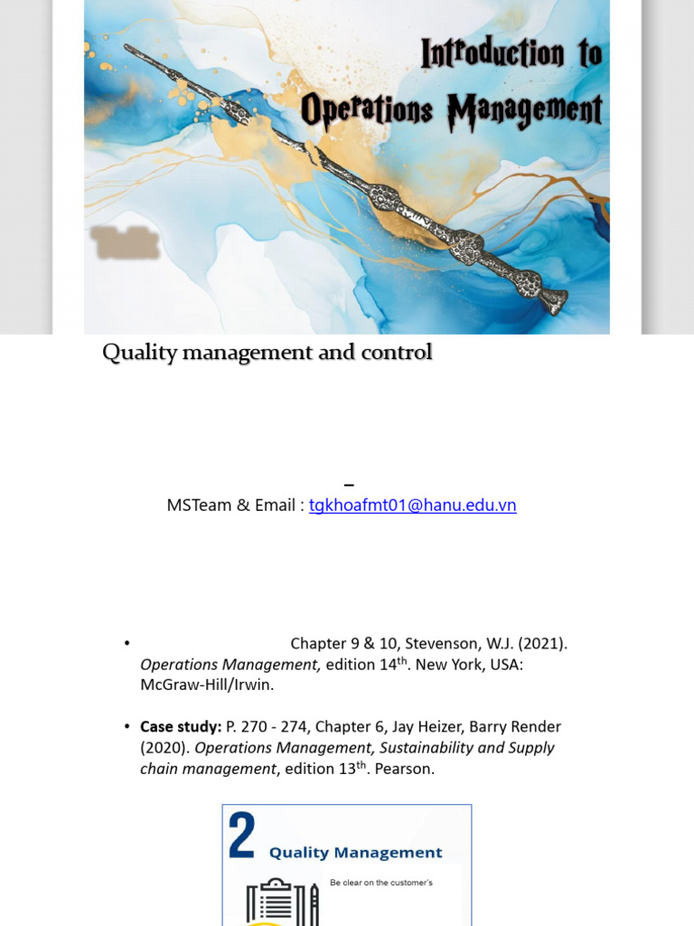 Talk 04. Quality Management and Control | PDF | Quality Management ...
