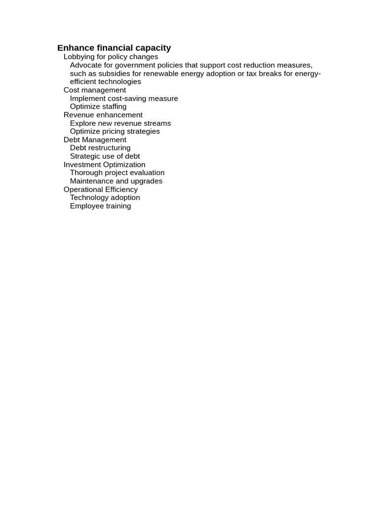Financial Capacity Enhancement Strategies | PDF