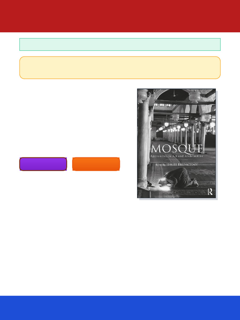 Mosque Approaches To Art and Architecture 1st Edition Idries Trevathan ...