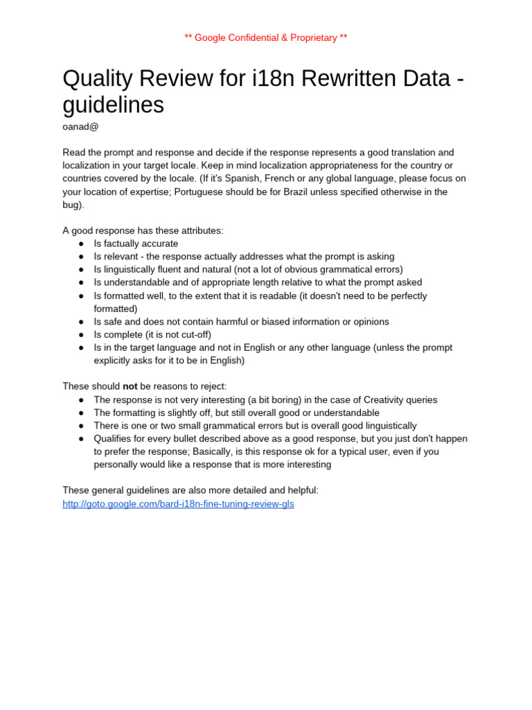 Quality Review For Rewritten Data - Guidelines | PDF