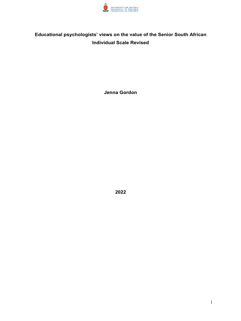 Gordon Educational 2022 | PDF | Psychometrics | Intelligence