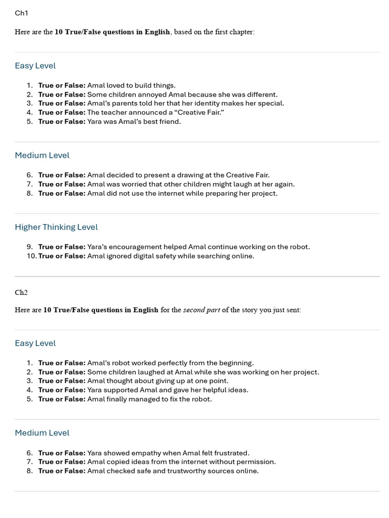 Little Inventor True False | PDF