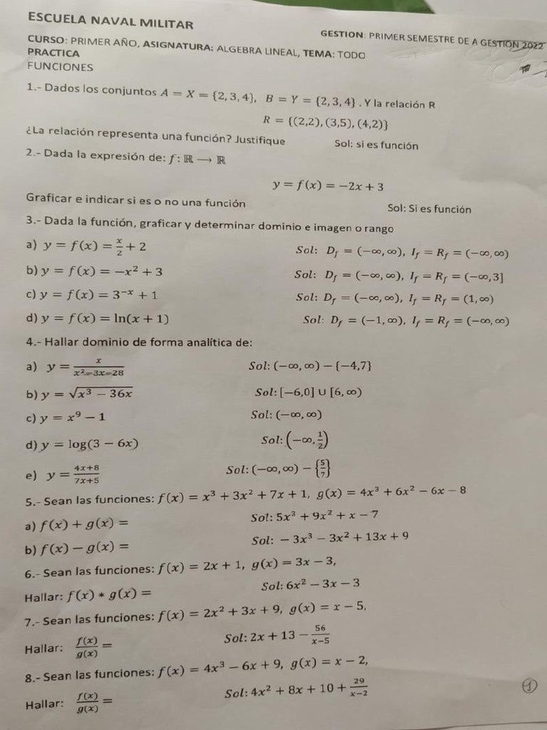 Algebra - TP - Propuestos - 2022 | PDF