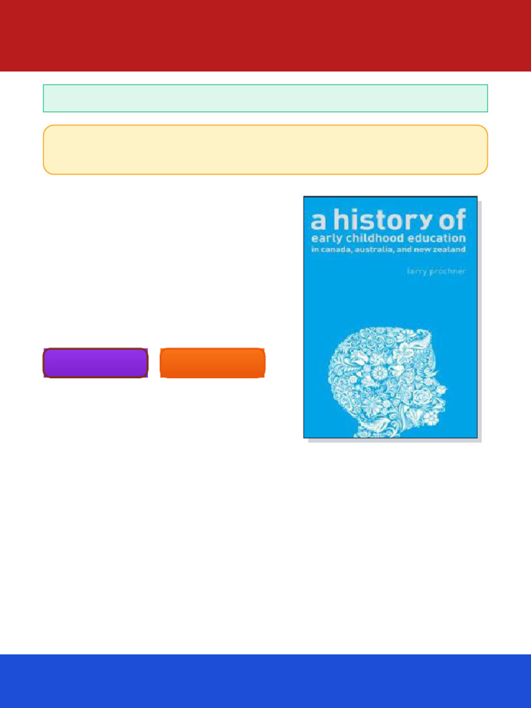 A History of Early Childhood Education in Canada Australia and New ...