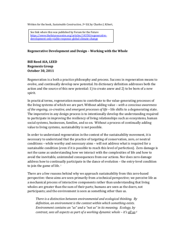 Regenerative Development and Design | PDF | Sustainability | Ecology