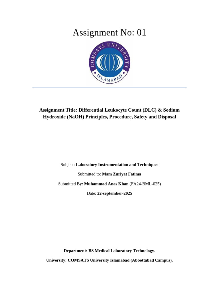 DLC & NaOH: Principles and Safety Guide | PDF | White Blood Cell ...
