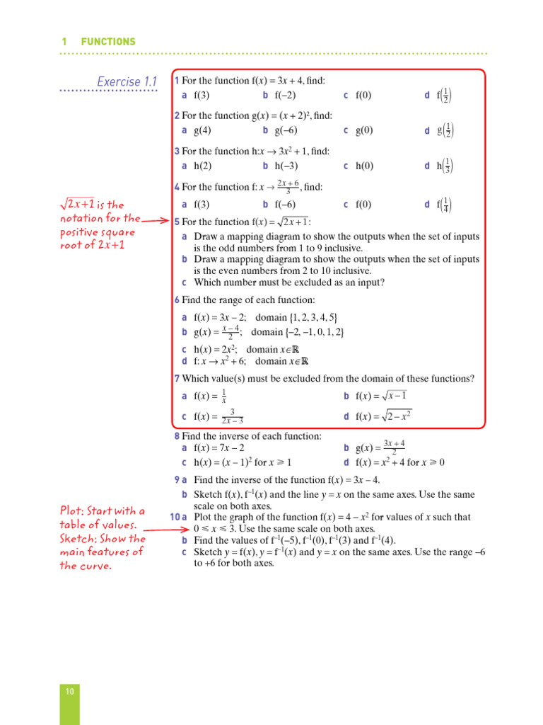 Function Evaluations and Inverses Guide | PDF | Function (Mathematics ...