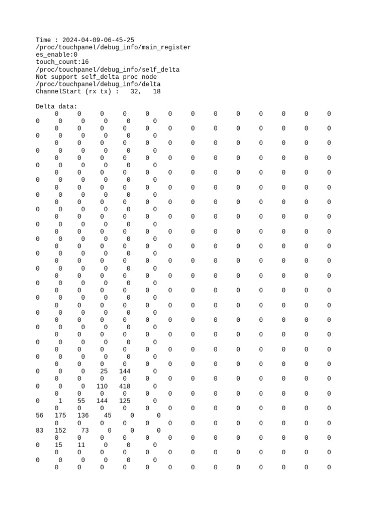 Touchpanel Debug Info Report | PDF