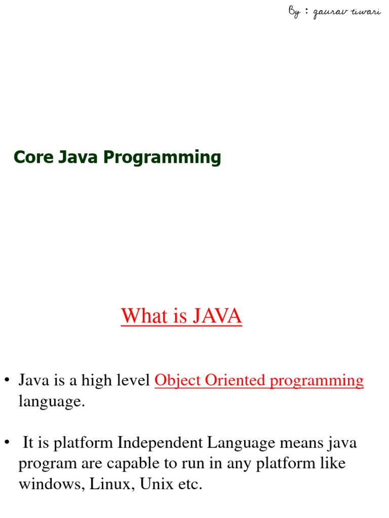 Core Java Programming Overview | PDF | Java Virtual Machine | Java ...