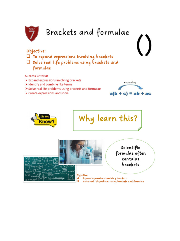 Brackets and Formulae | PDF