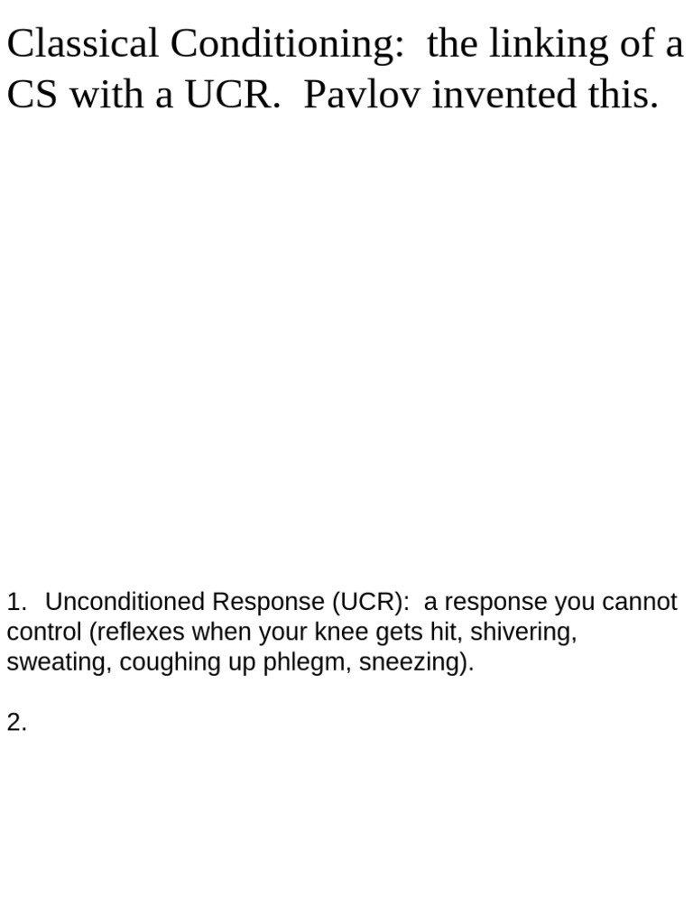Classical Conditioning Explained | PDF