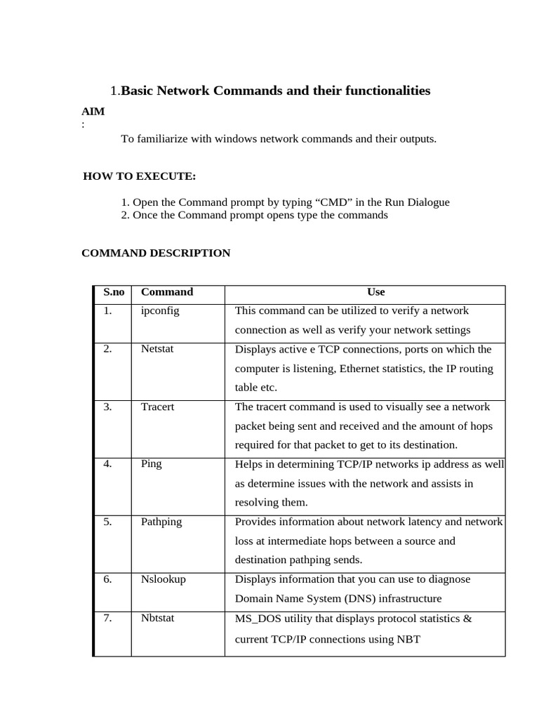 Essential Windows Network Commands Guide | PDF