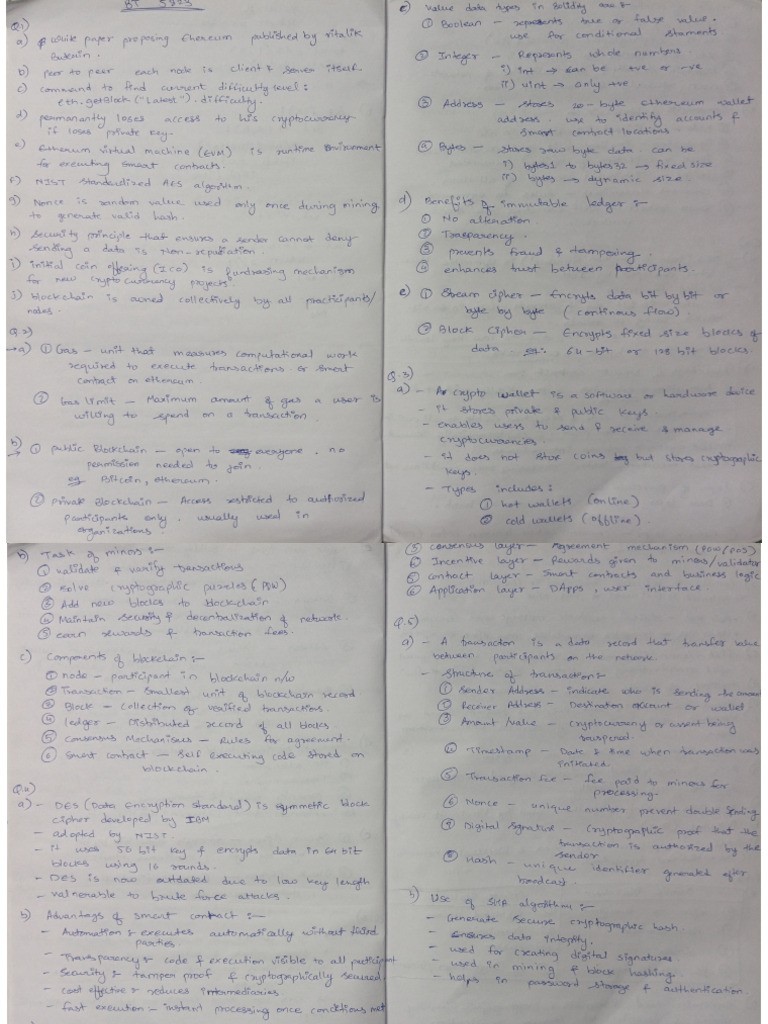 BT Question Paper Answer | PDF