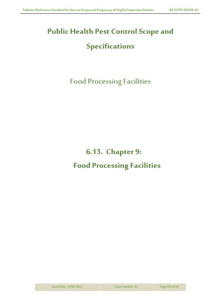 Chapter 9 - Public Health Pest Control Scope and Specification (Food ...