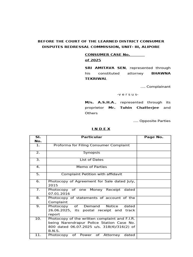 Consumer Complaint Against Developer | PDF | Damages | Complaint