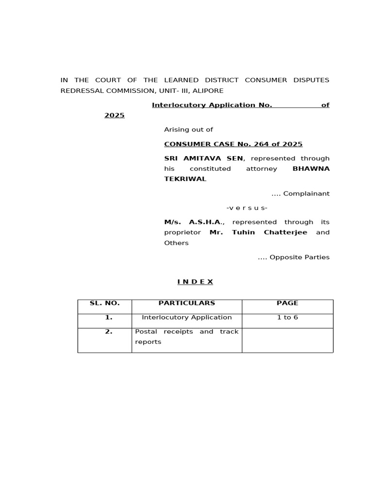 Amendment Application in Consumer Case | PDF | Justice | Crime & Violence