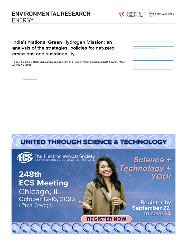 India's National Green Hydrogen Mission | PDF | Wind Power | Climate ...