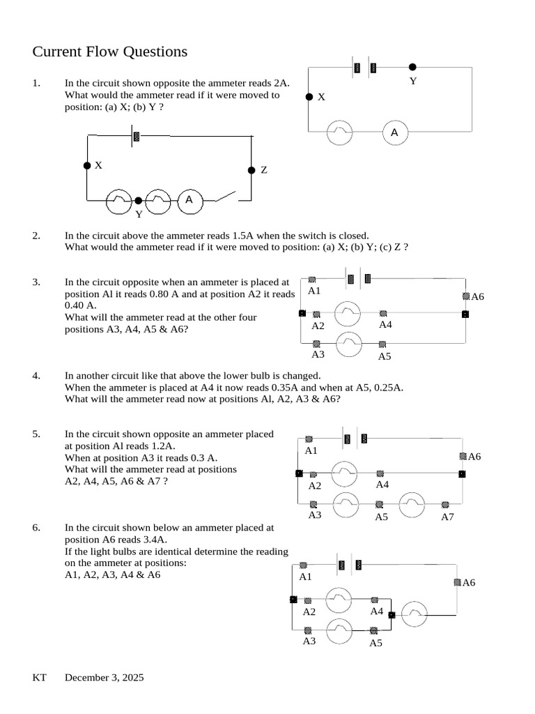 Current Flow Questions | PDF