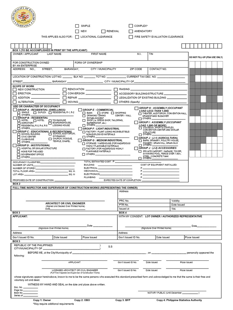 Building Permit Application Form Philippines | PDF | Building
