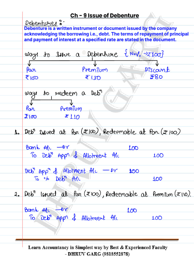 CH 9 Debenture Notes | PDF