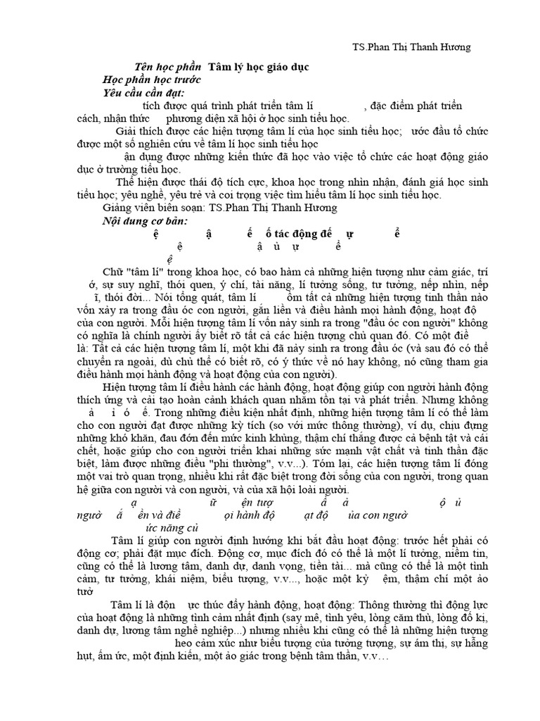 Bb2 - Tam Ly Hoc Giao Duc Tieu Hoc - Phan Thị Thanh Hương | PDF