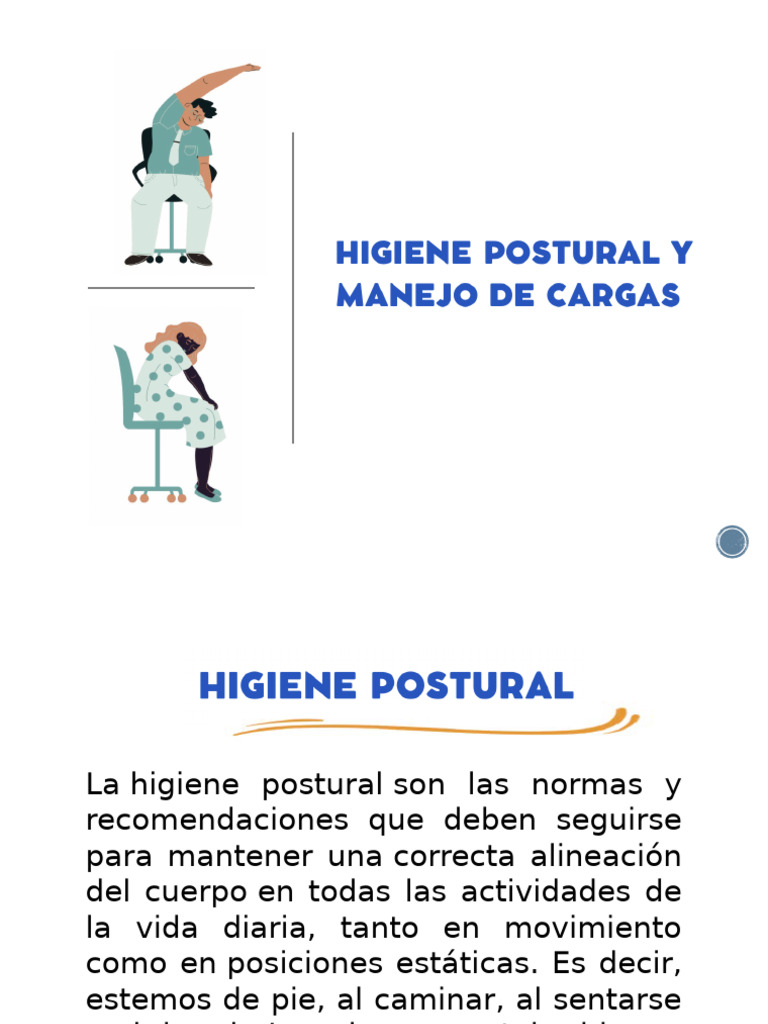 Higiene Postural y Levantamiento de Cargas | PDF | Dolor lumbar ...