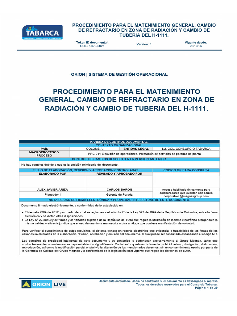 Col p0073 0025 Procedimiento h1111 | PDF