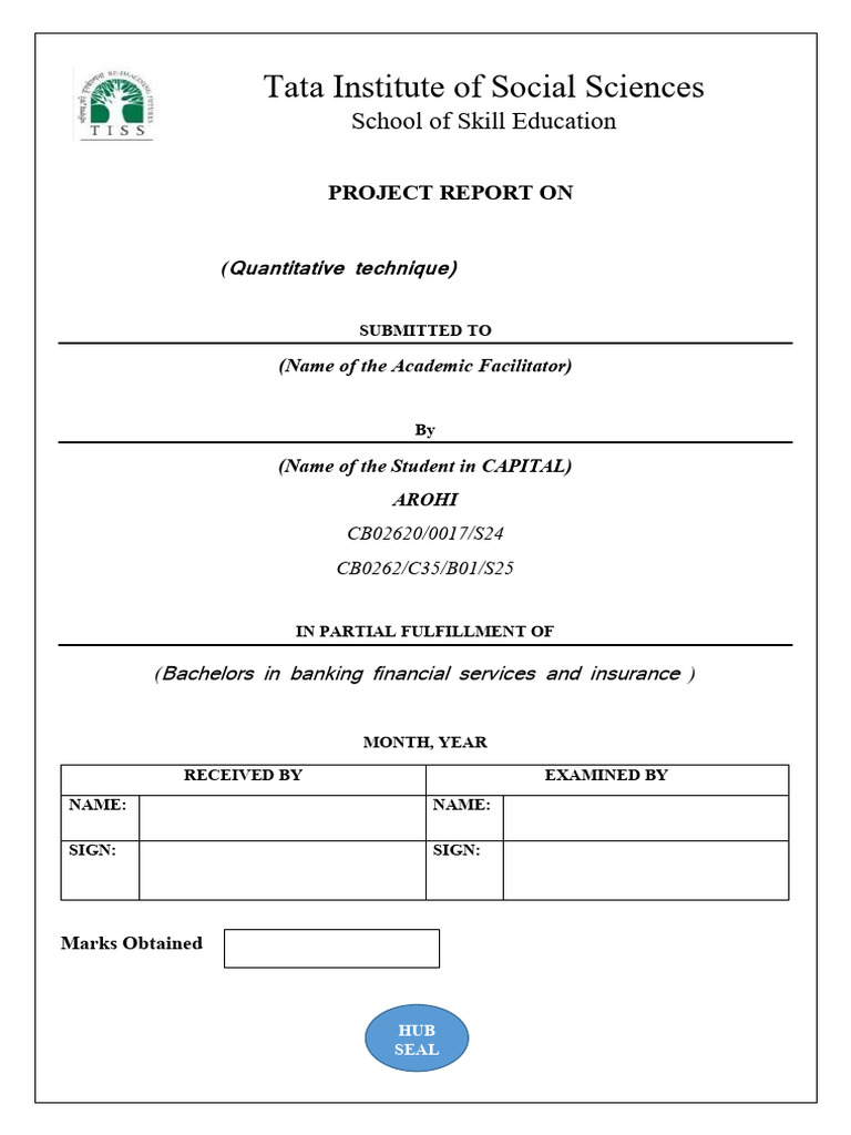 Project Report on Quantitative Techniques | PDF