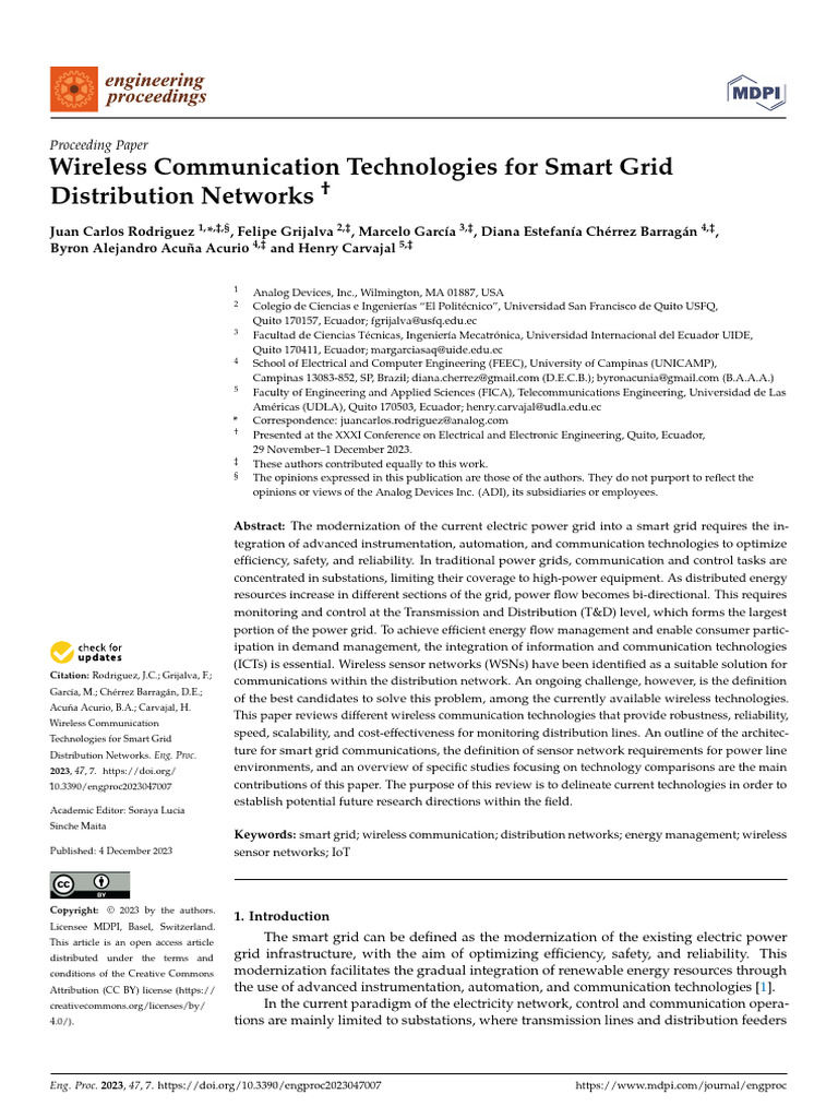 Wireless Tech for Smart Grid Networks | PDF | Smart Grid | Cellular Network