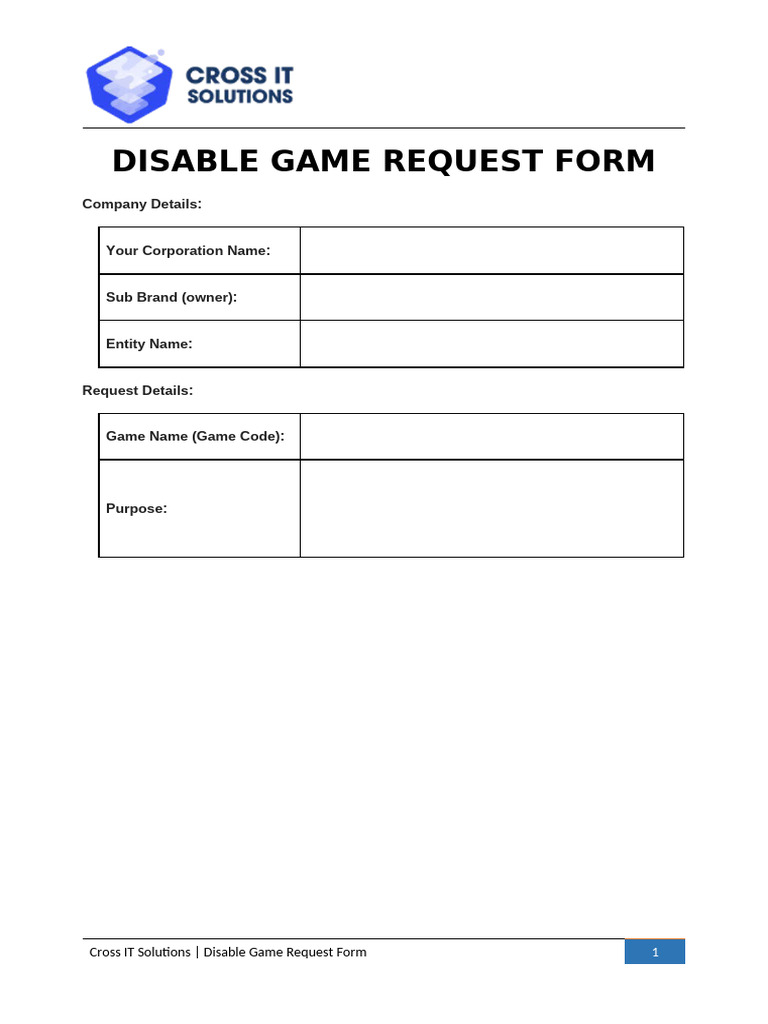 Disable Game Request Form - Enu | PDF