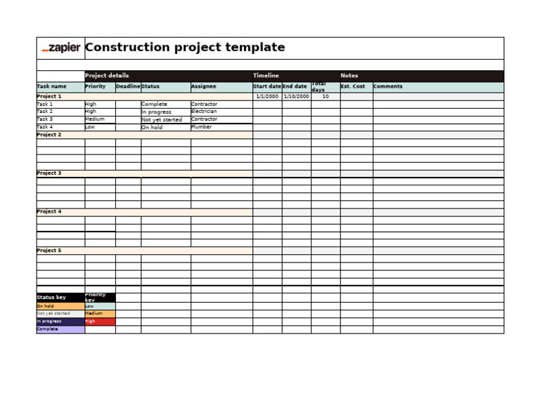 Bản Sao Của Zapier - Construction Project Template | PDF