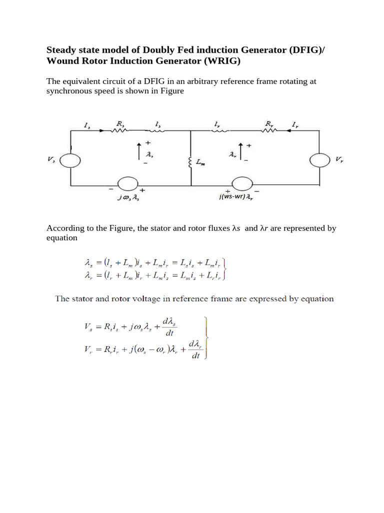 Model of Dfig or Scig | PDF