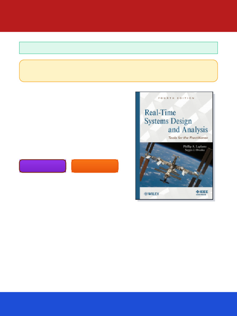 Real Time Systems Design and Analysis 4th Edition Tools For The ...