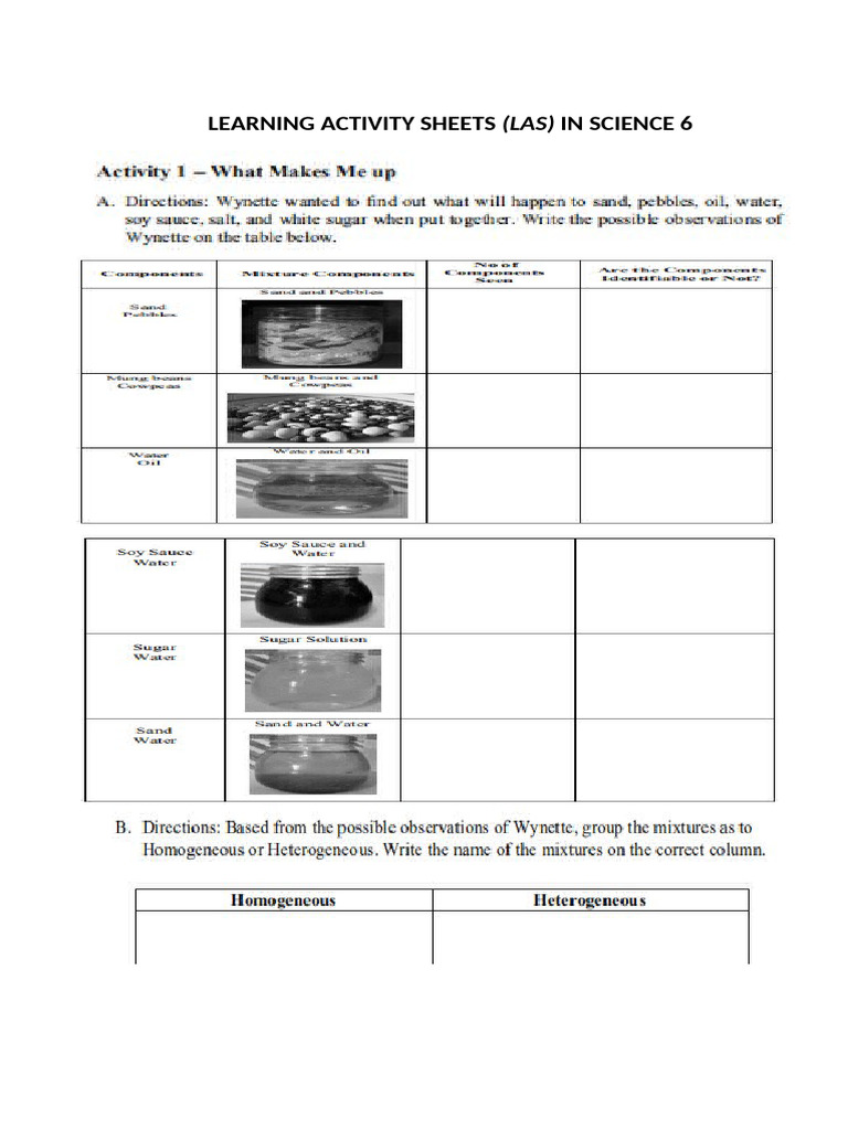 1 Science Activity Sheets Week 2 | PDF
