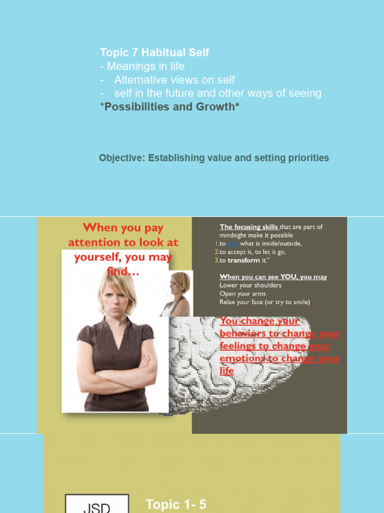 Topic 7 Habitual Self | PDF | Habits | Mind