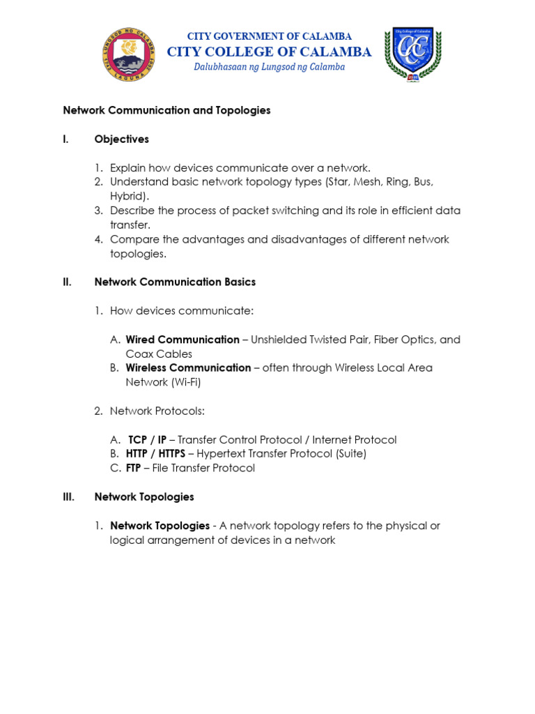 Network Communication and Topologies Guide | PDF | Computer Network ...