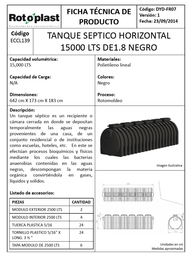 Tanque Séptico Horizontal 15000 Lts | PDF