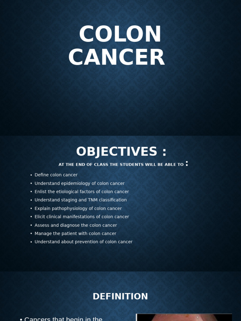 Colon Cancer Edited | PDF | Colorectal Cancer | Cancer