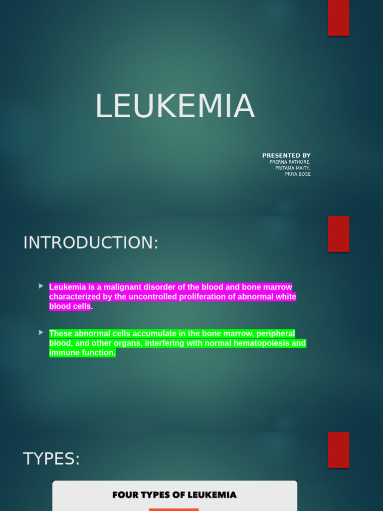 Understanding Leukemia: Types and Treatment | PDF | Leukemia | Lymphocyte