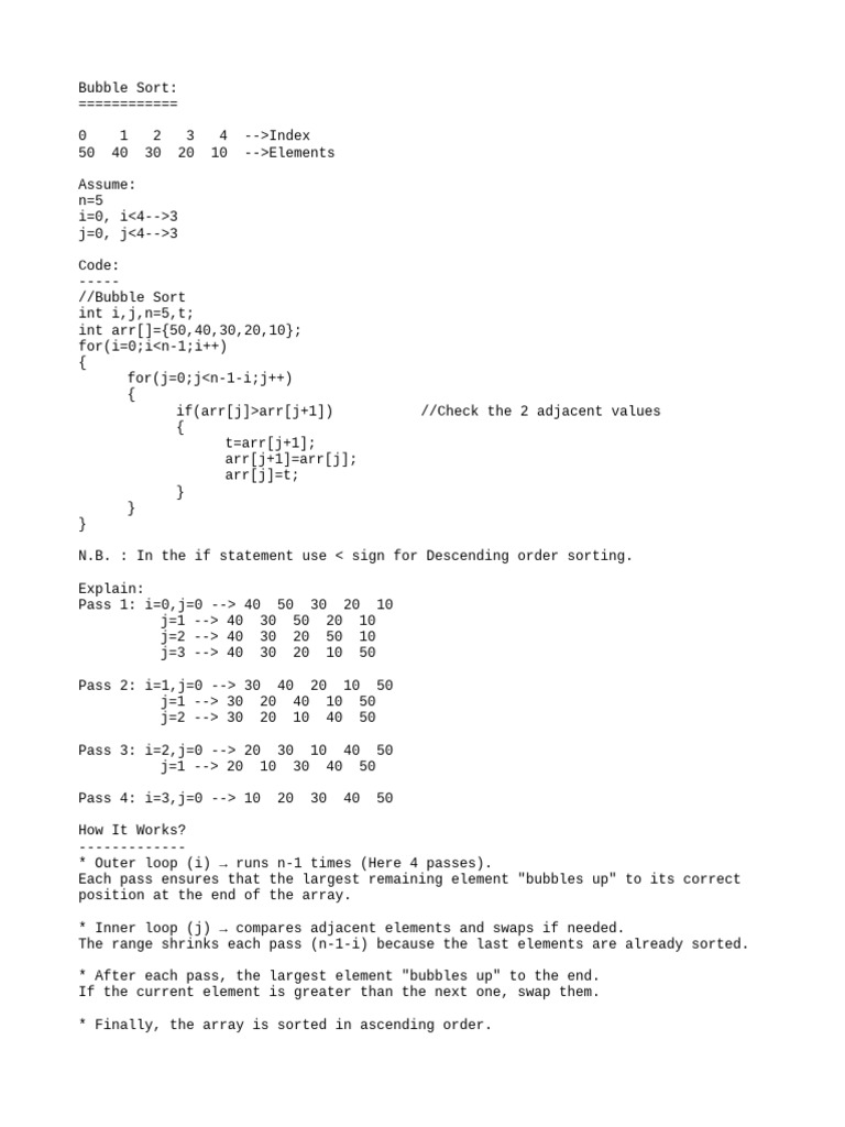 Bubble Sort 1 | PDF
