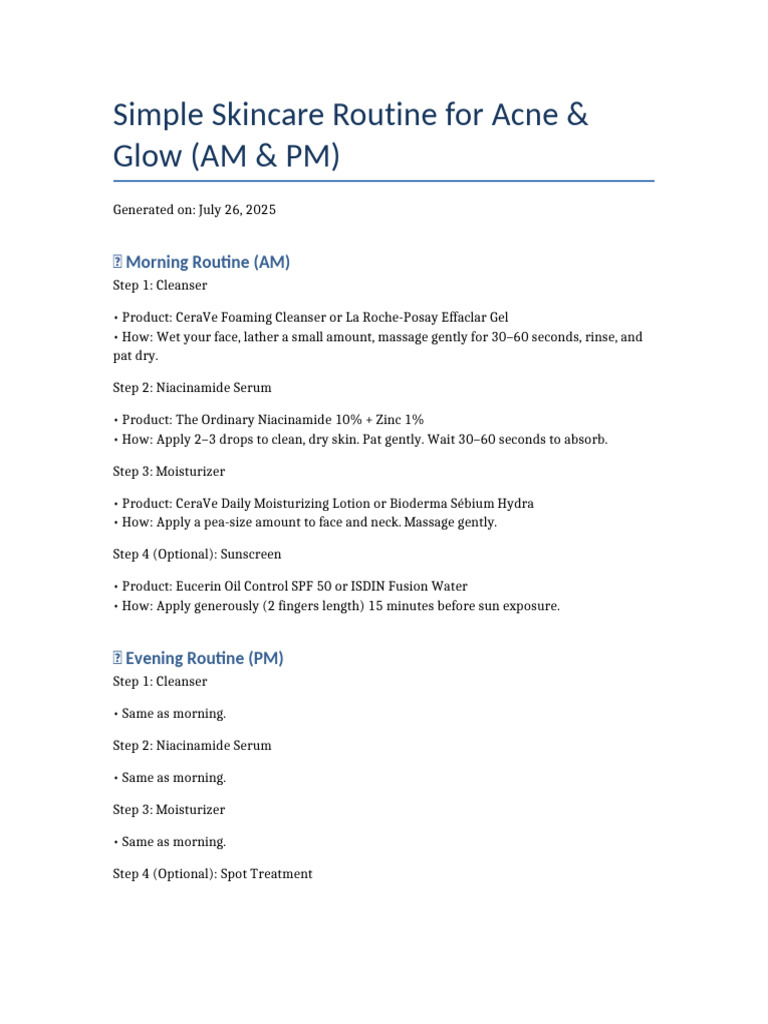 Skincare Routine AM PM | PDF