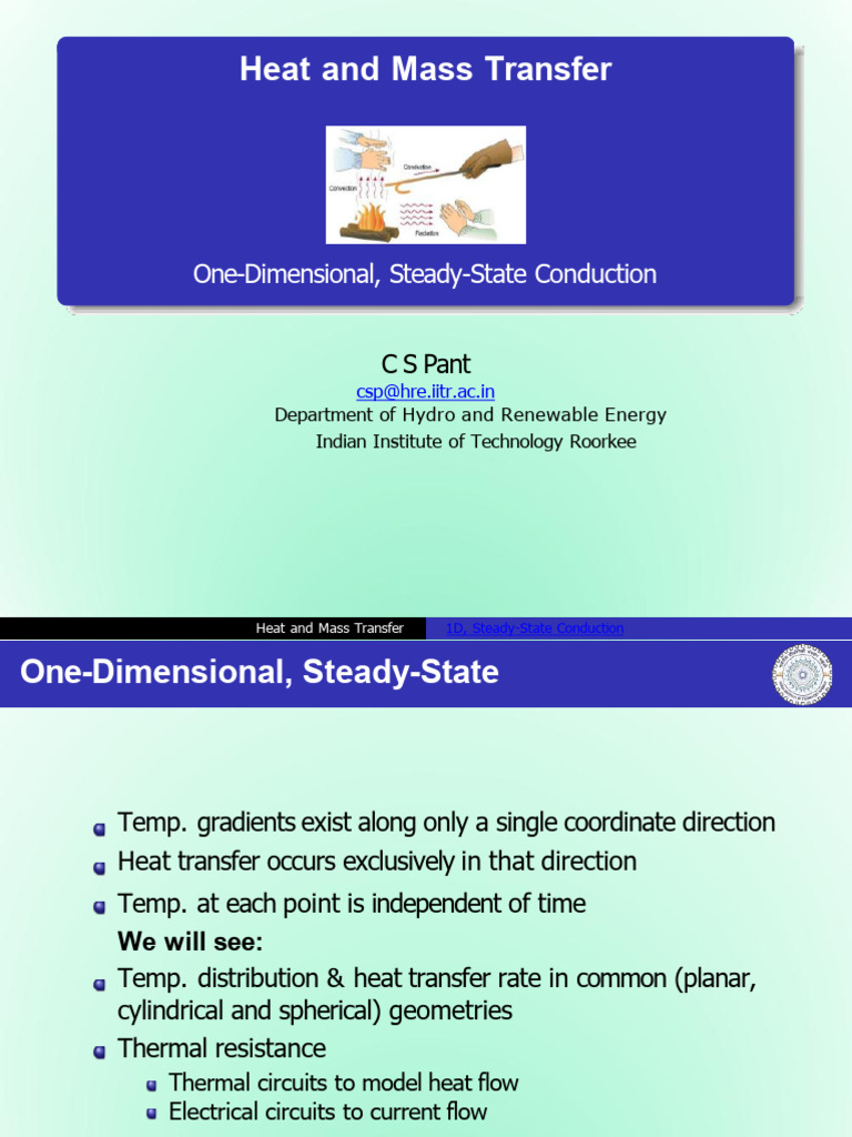 1D Steady-State Heat Conduction Guide | PDF | Thermal Conduction ...