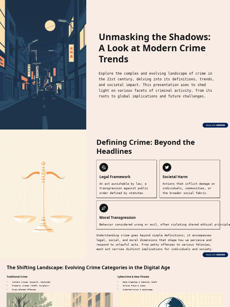Unmasking The Shadows A Look at Modern Crime Trends | PDF | Crimes ...