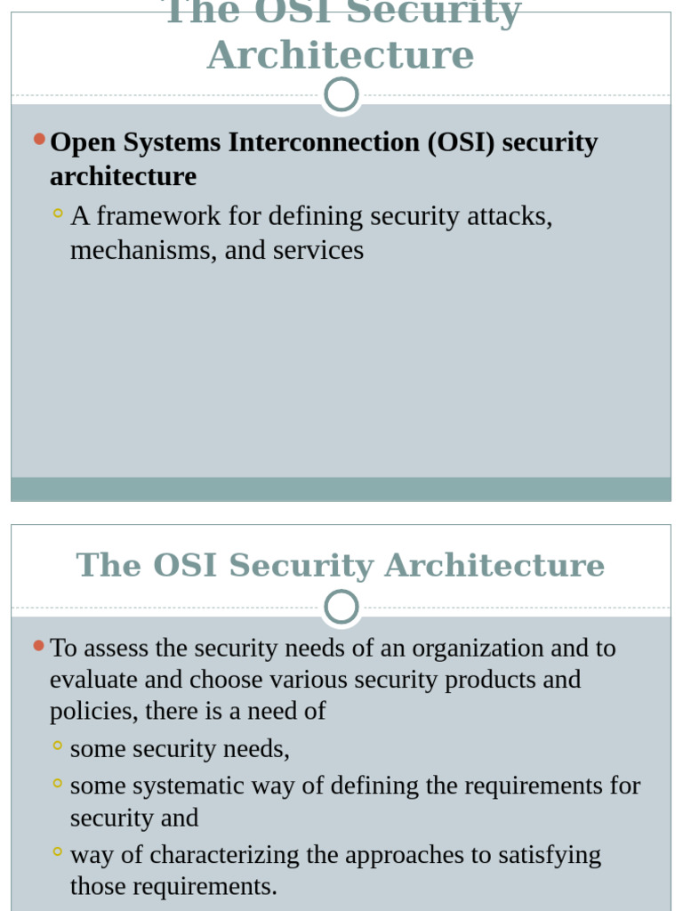 OSI Security Architecture Overview | PDF