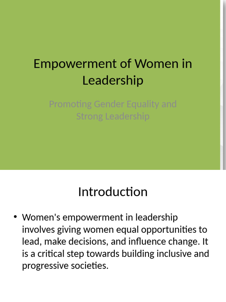 Empowerment of Women in Leadership | PDF