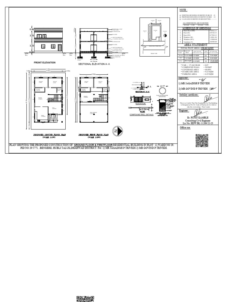 Proposed Residential Building Plan in Hubli | PDF | Building Technology ...